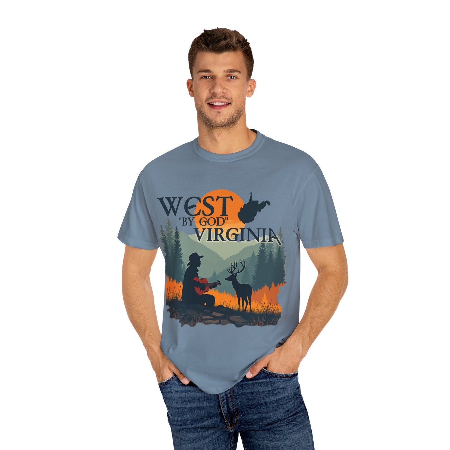 Garment-Dyed T-Shirt | West "By God" Virginia by Nicodemus Studios-Nicodemus Studios