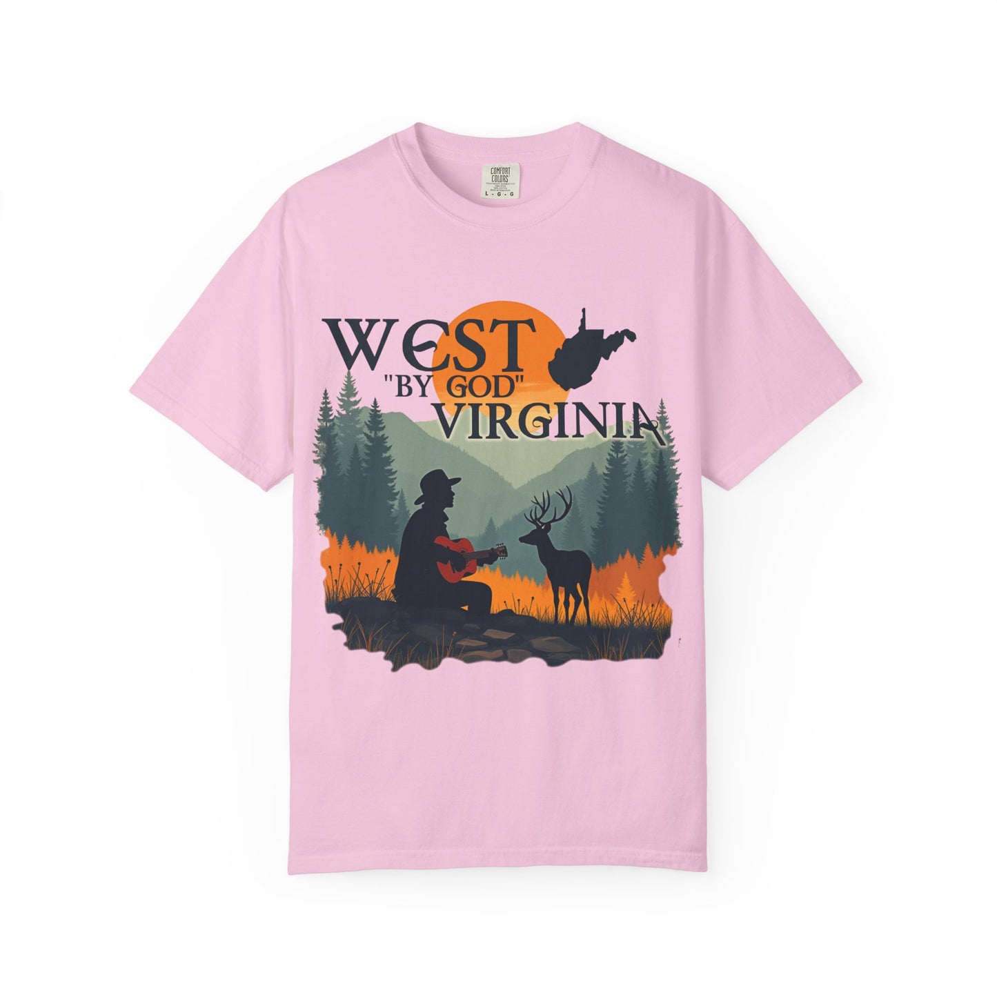Garment-Dyed T-Shirt | West "By God" Virginia by Nicodemus Studios-Blossom-S-Nicodemus Studios