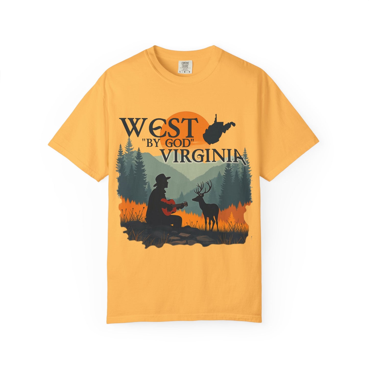 Garment-Dyed T-Shirt | West "By God" Virginia by Nicodemus Studios-Citrus-S-Nicodemus Studios