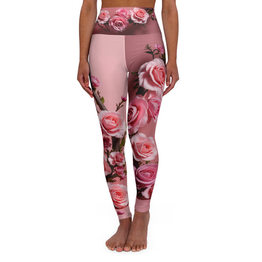 High Waisted Yoga Leggings | Floral Wrapped-Nicodemus Studios