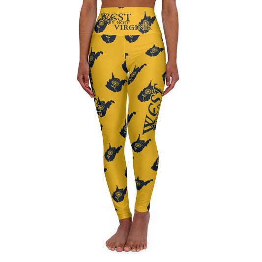 High Waisted Yoga Leggings | "Game-Day West Virginia"-Nicodemus Studios