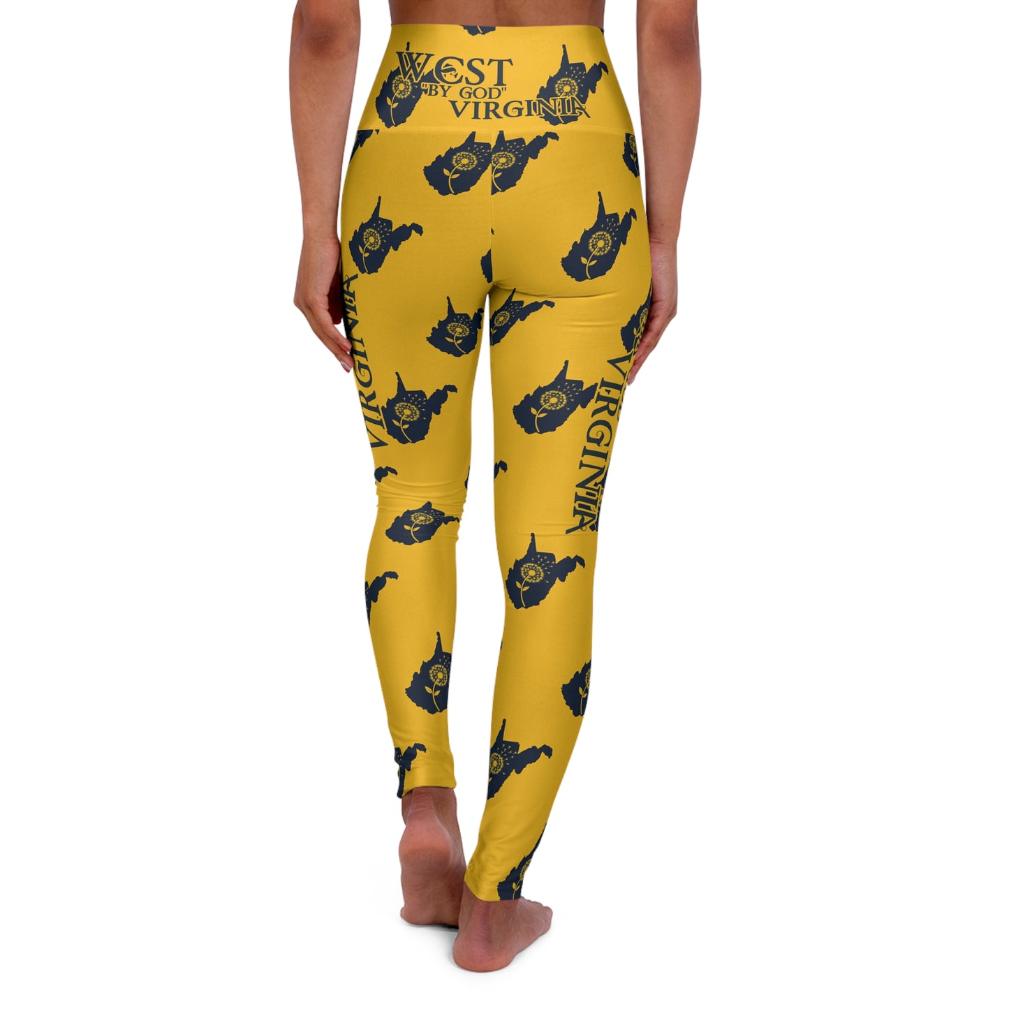 High Waisted Yoga Leggings | "Game-Day West Virginia"-Nicodemus Studios