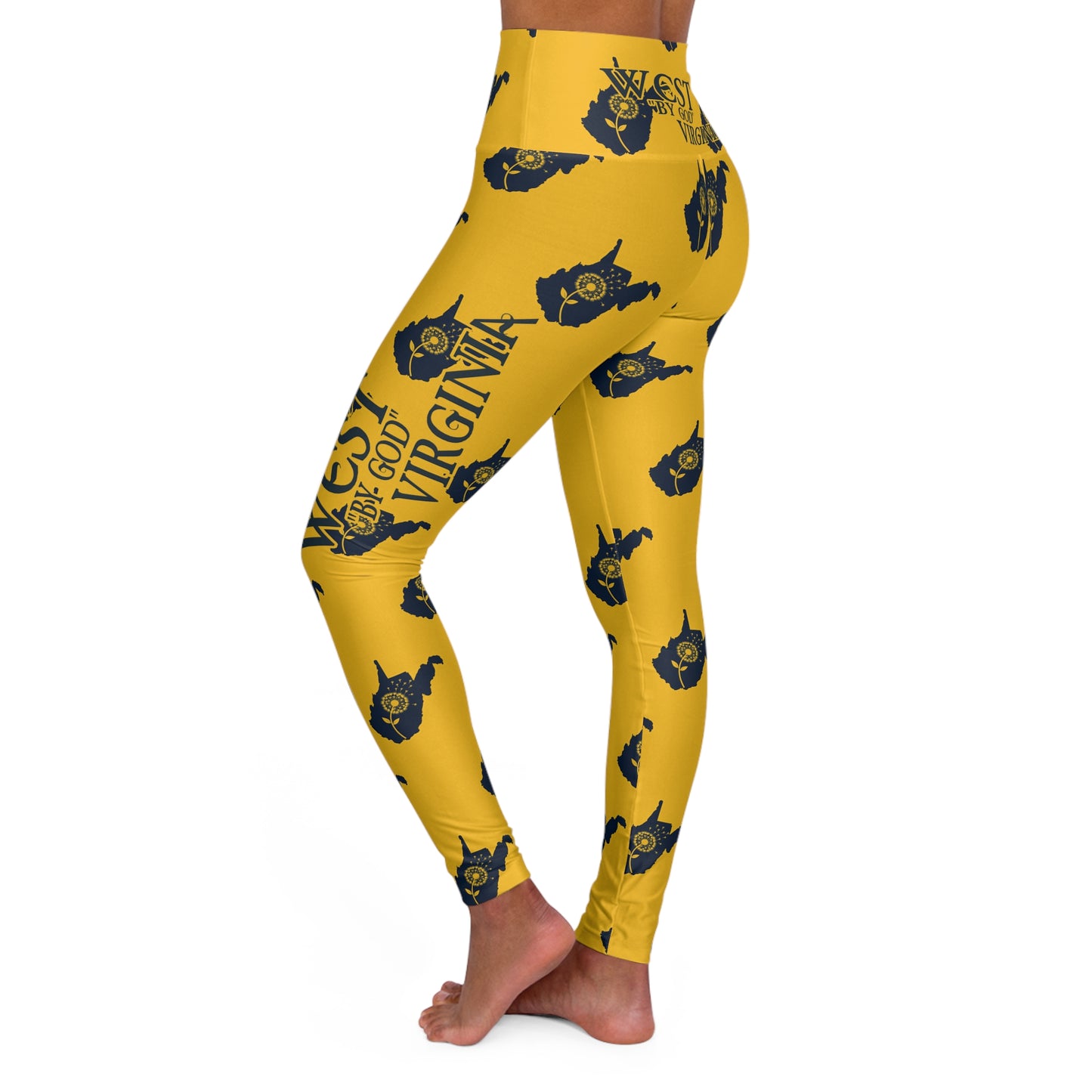 High Waisted Yoga Leggings | "Game-Day West Virginia"-Nicodemus Studios