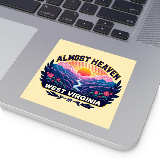 Indoor/Outdoor sticker | "Almost Heaven 03"-Square-4" × 4"-White-Nicodemus Studios