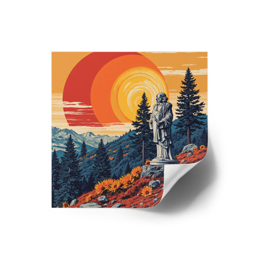 ""Indoor/Outdoor sticker | Nicodemus Statue-Square-2" × 2"-White-Nicodemus Studios