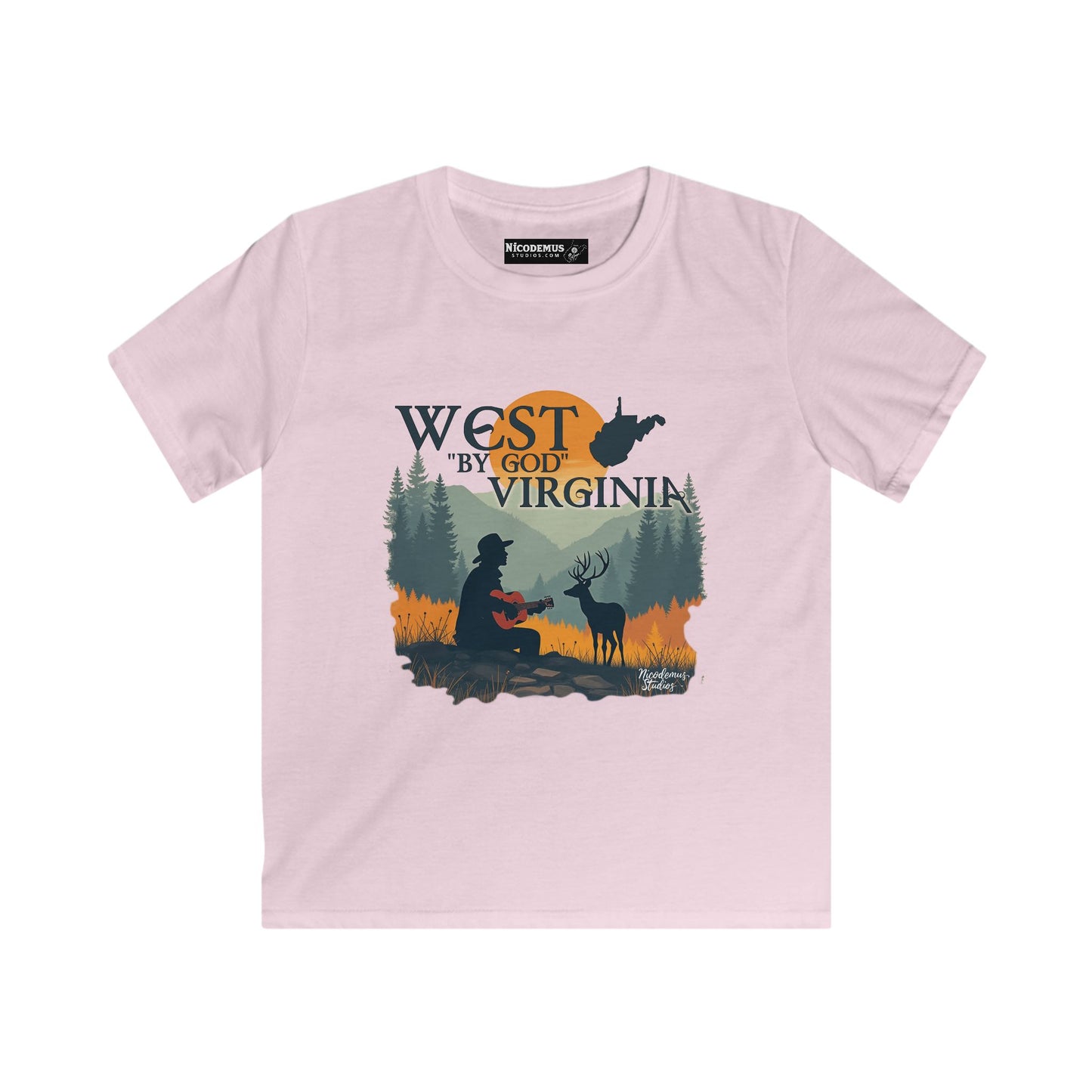 Kids Tee | "West By God Virginia" by Nicodemus Studios-XS-Light Pink-Nicodemus Studios