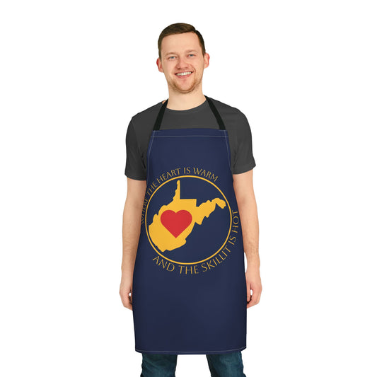 Kitchen Apron | WV "Where The Heart Is Warm, And The Skillet Is Hot"-Nicodemus Studios