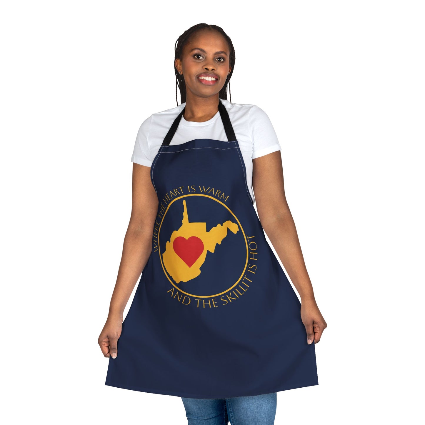 Kitchen Apron | WV "Where The Heart Is Warm, And The Skillet Is Hot"-Nicodemus Studios