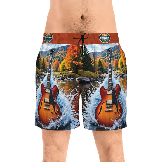Men's Mid-Length Swim Shorts | Guitar Splash-Nicodemus Studios
