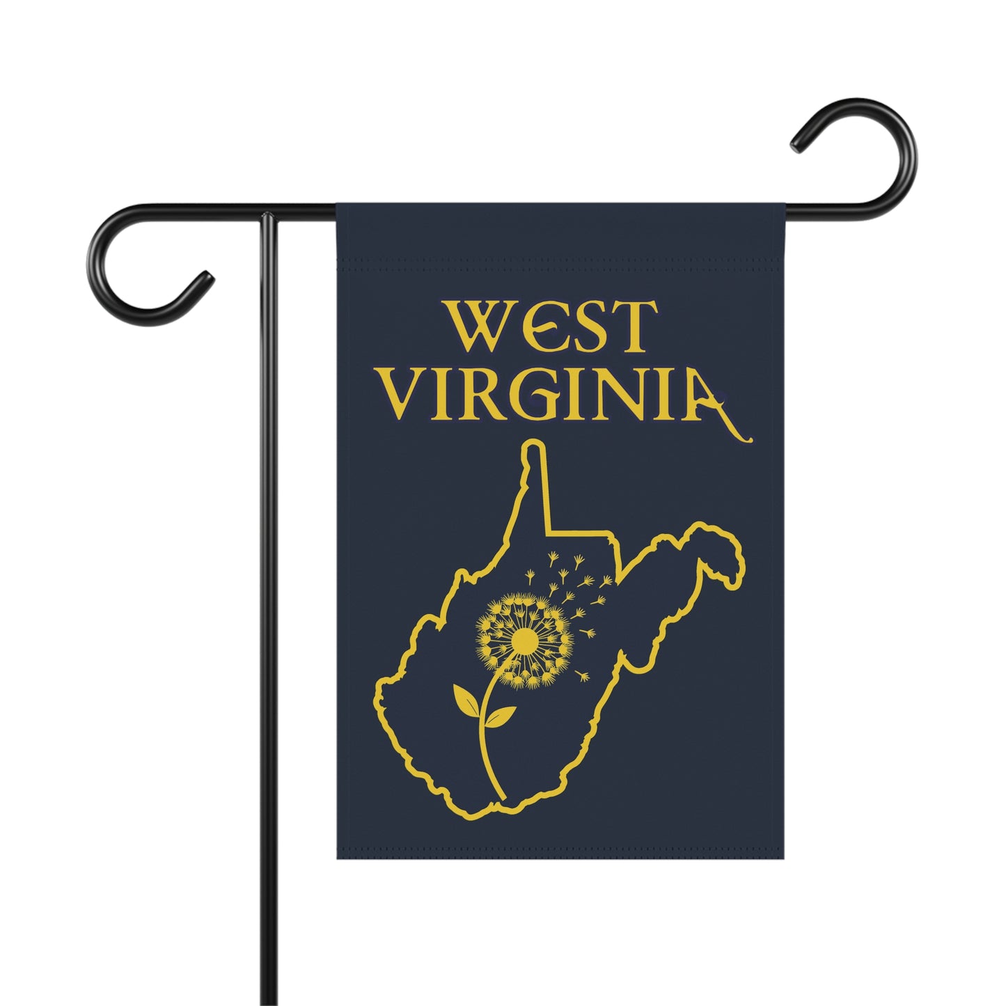 Navy & Yellow West Virginia Dandelion Banner - Floral Design for Outdoor Decor
