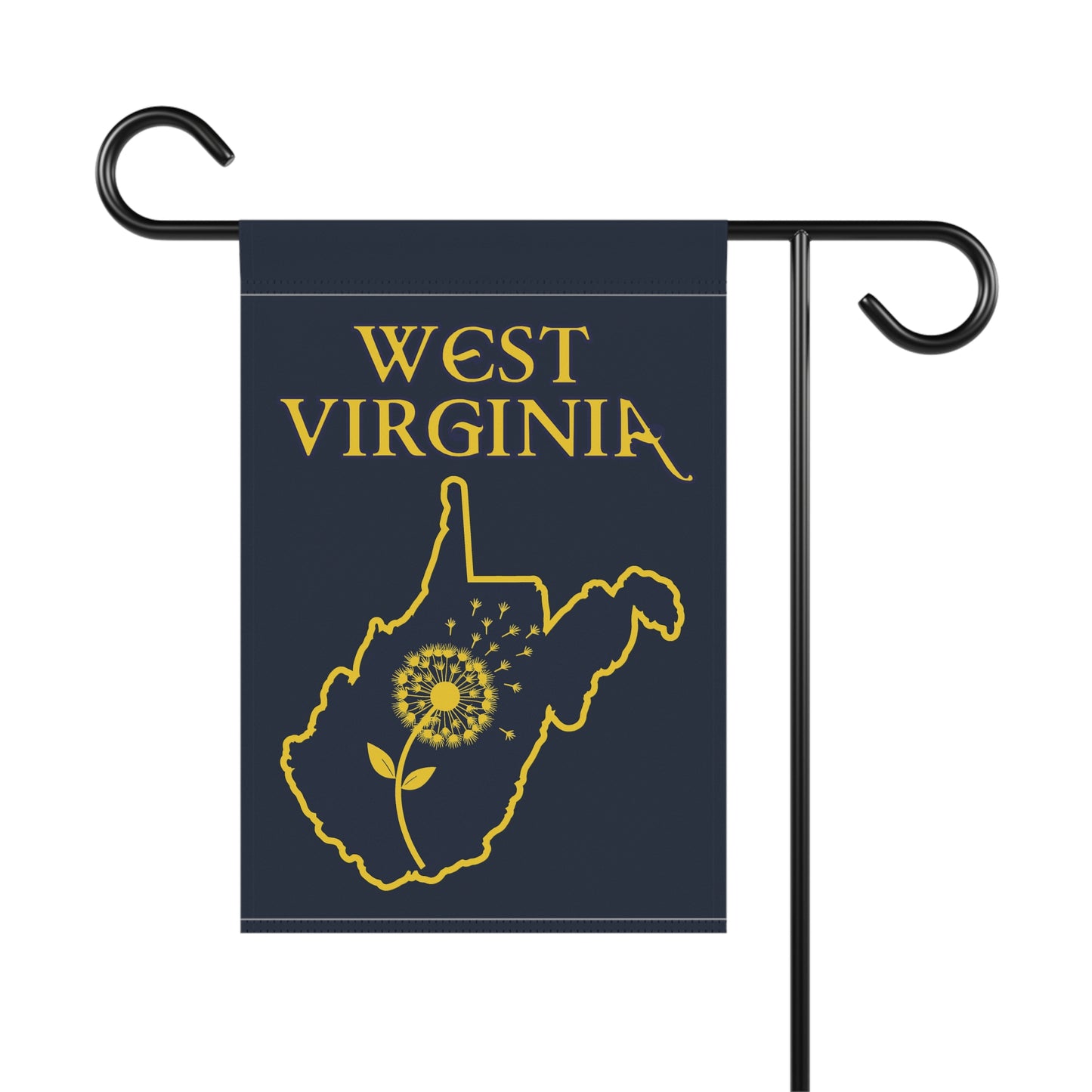 Navy & Yellow West Virginia Dandelion Banner - Floral Design for Outdoor Decor