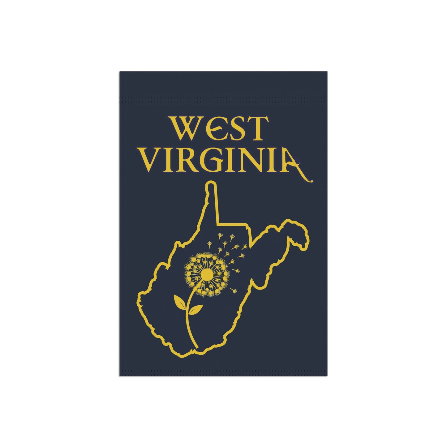 Navy & Yellow West Virginia Dandelion Banner - Floral Design for Outdoor Decor
