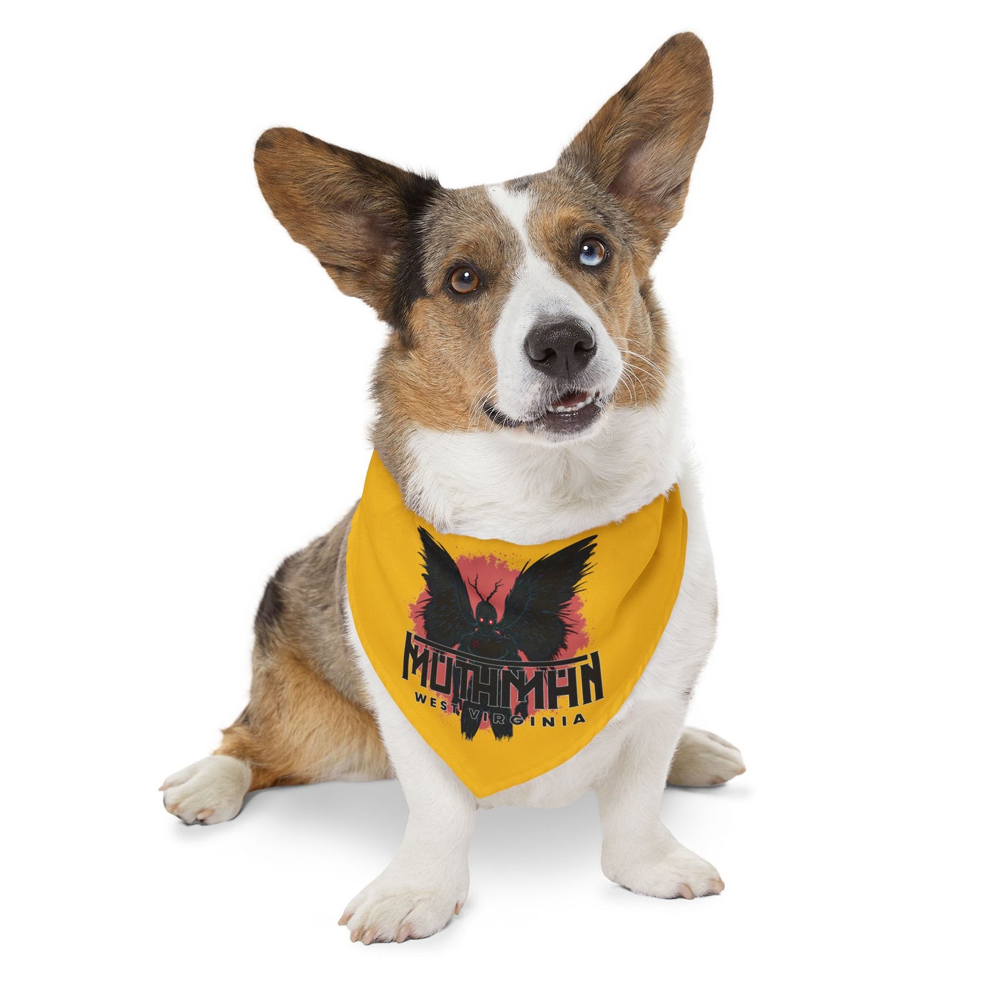 Pet Bandana Collar | Mothman-Yellow-Nicodemus Studios
