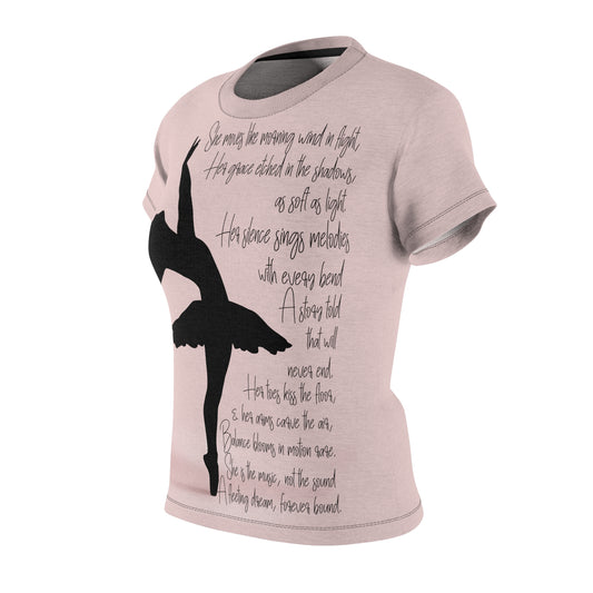 Poetic Script Dancer Tee | Blush Petal-Nicodemus Studios