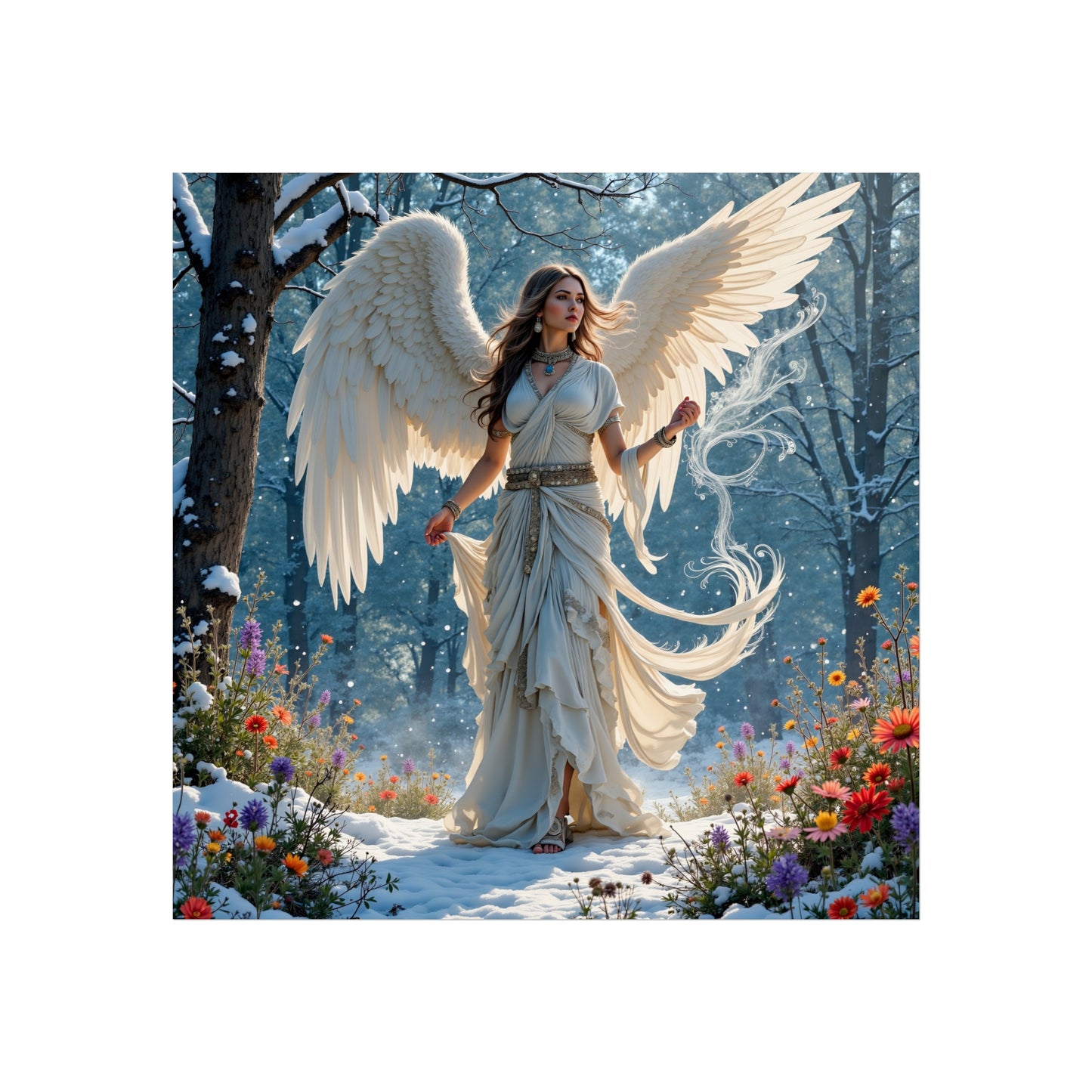 "Snow Angel" Fine Art Poster Wall Decor 16″ x 16″ Matte Poster