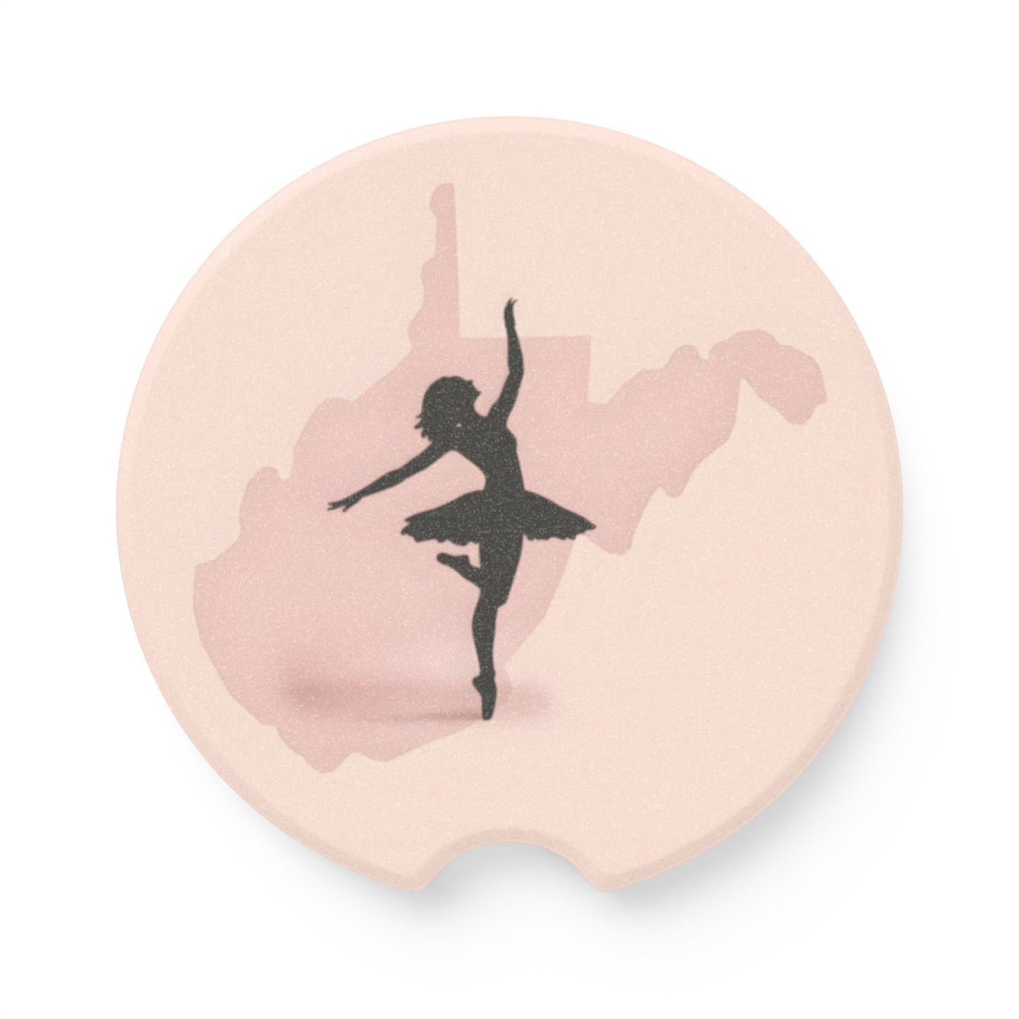 Soapstone Car Coaster | Pink WV Ballet Dancer-2.6'' × 2.6"-1pc-Nicodemus Studios