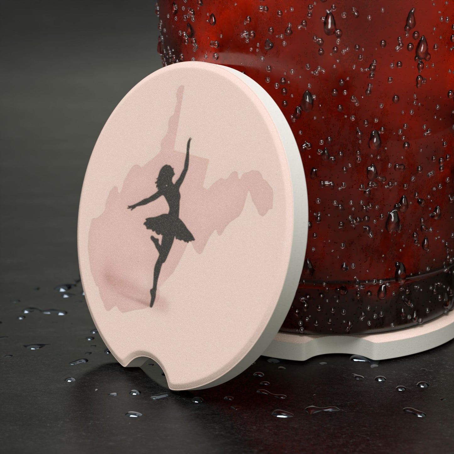 Soapstone Car Coaster | Pink WV Ballet Dancer-Nicodemus Studios
