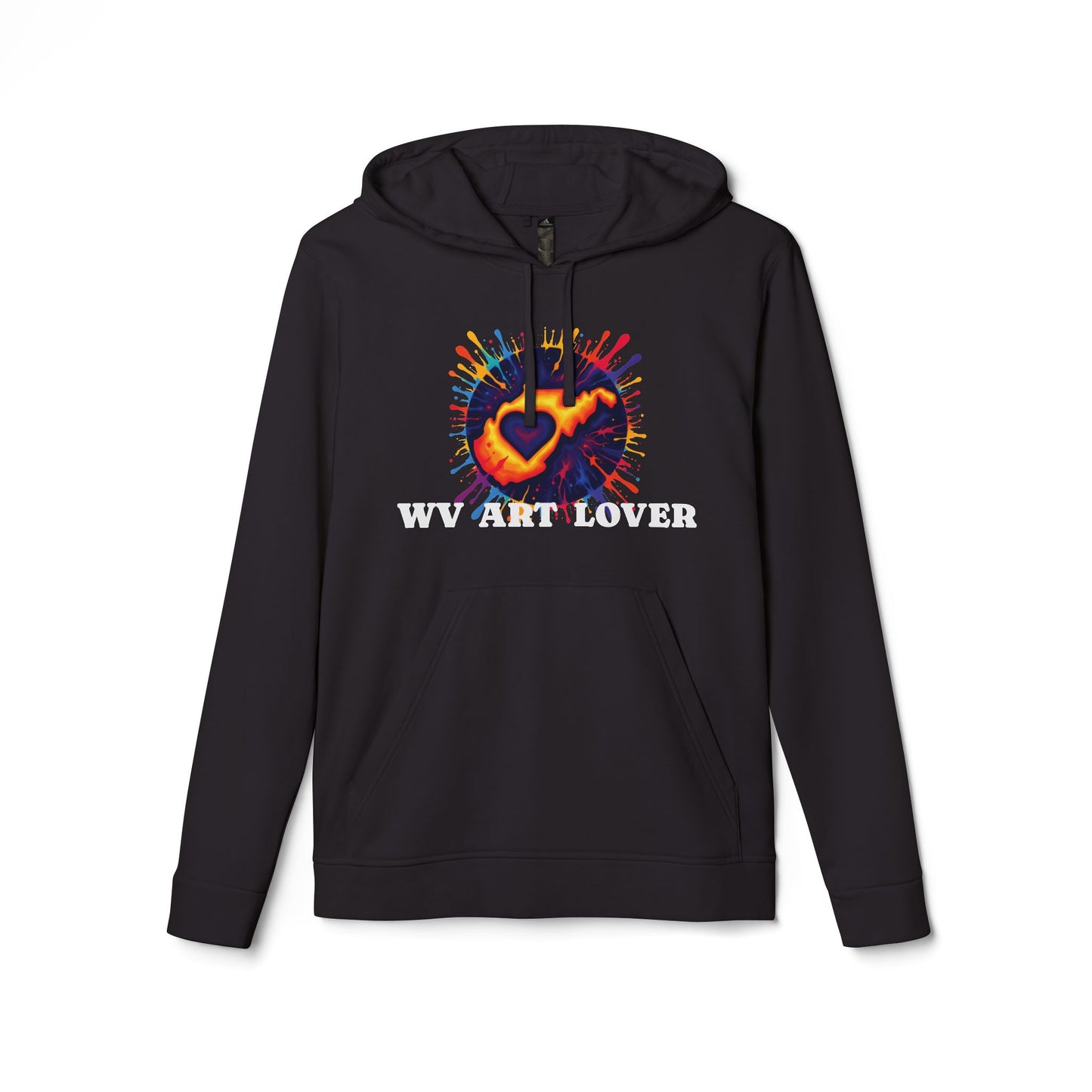 Unisex Addidas Fleece Hoodie | Colorful WV Art Lover-Black-XS-Nicodemus Studios