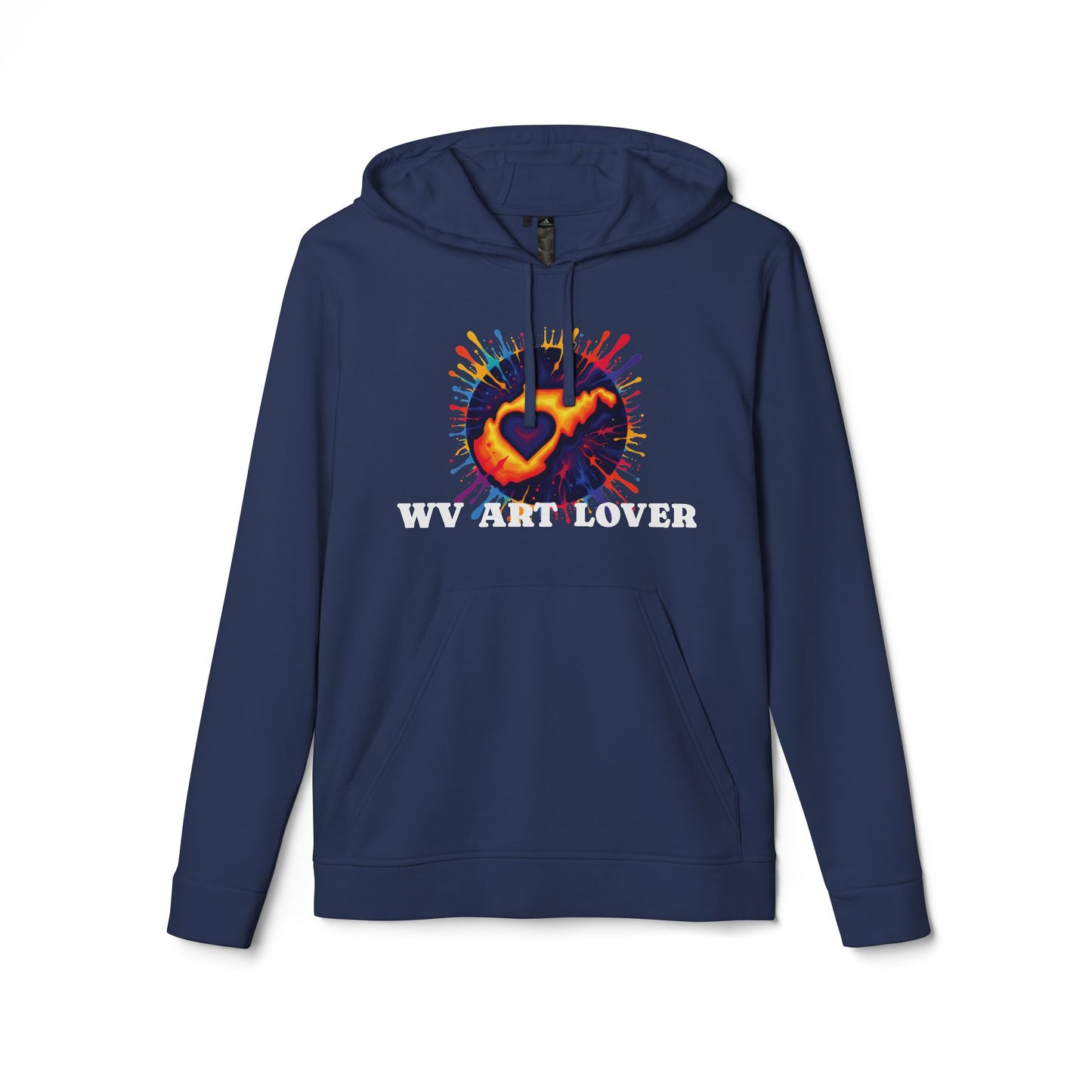 Unisex Addidas Fleece Hoodie | Colorful WV Art Lover-Collegiate Navy-XS-Nicodemus Studios