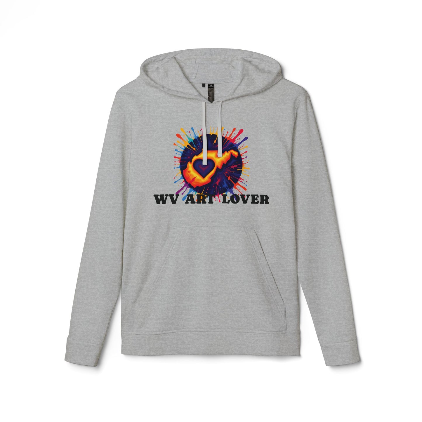 Unisex Addidas Fleece Hoodie | Colorful WV Art Lover-Grey Heather-XS-Nicodemus Studios