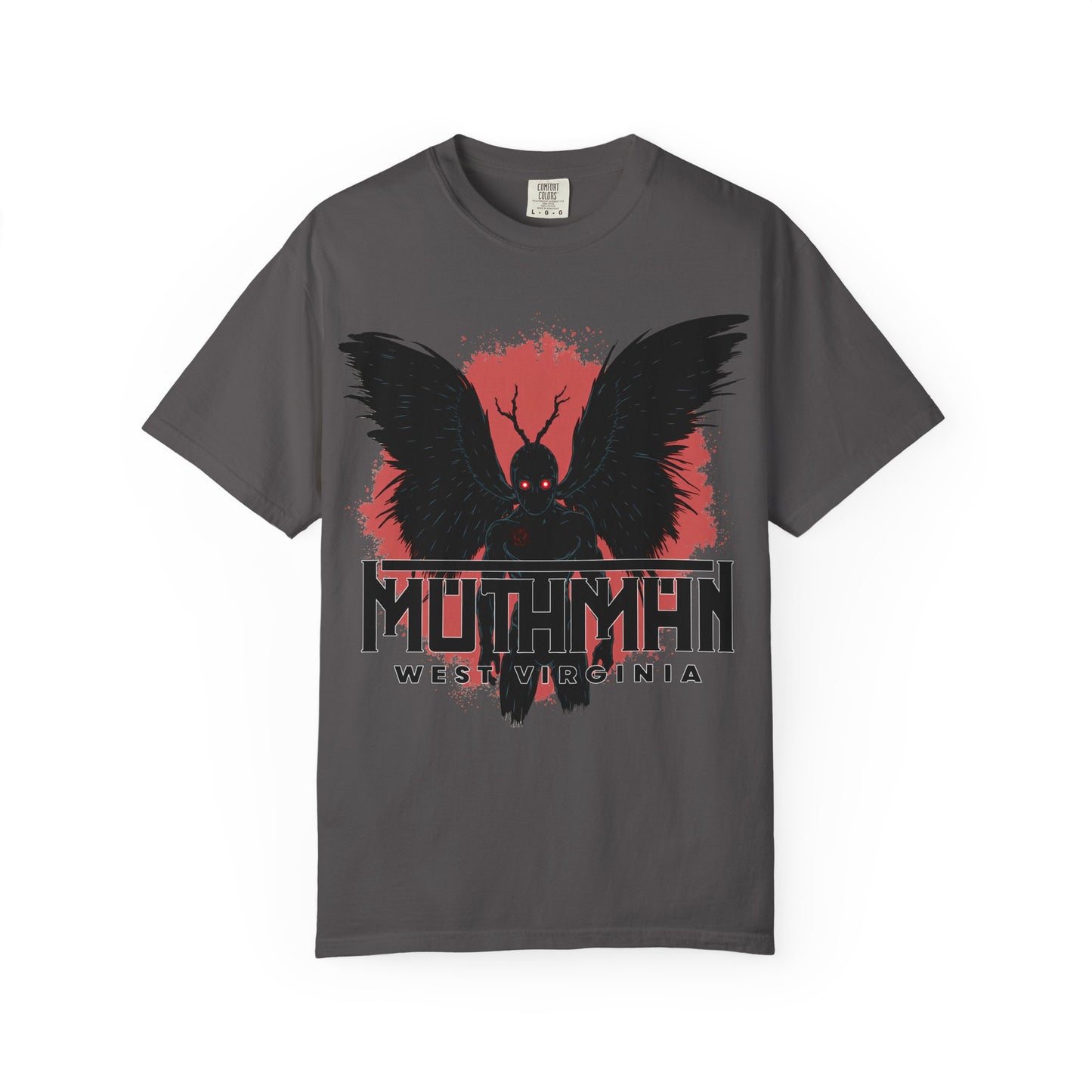 Unisex Garment-Dyed T-shirt | Mothman-Graphite-S-Nicodemus Studios