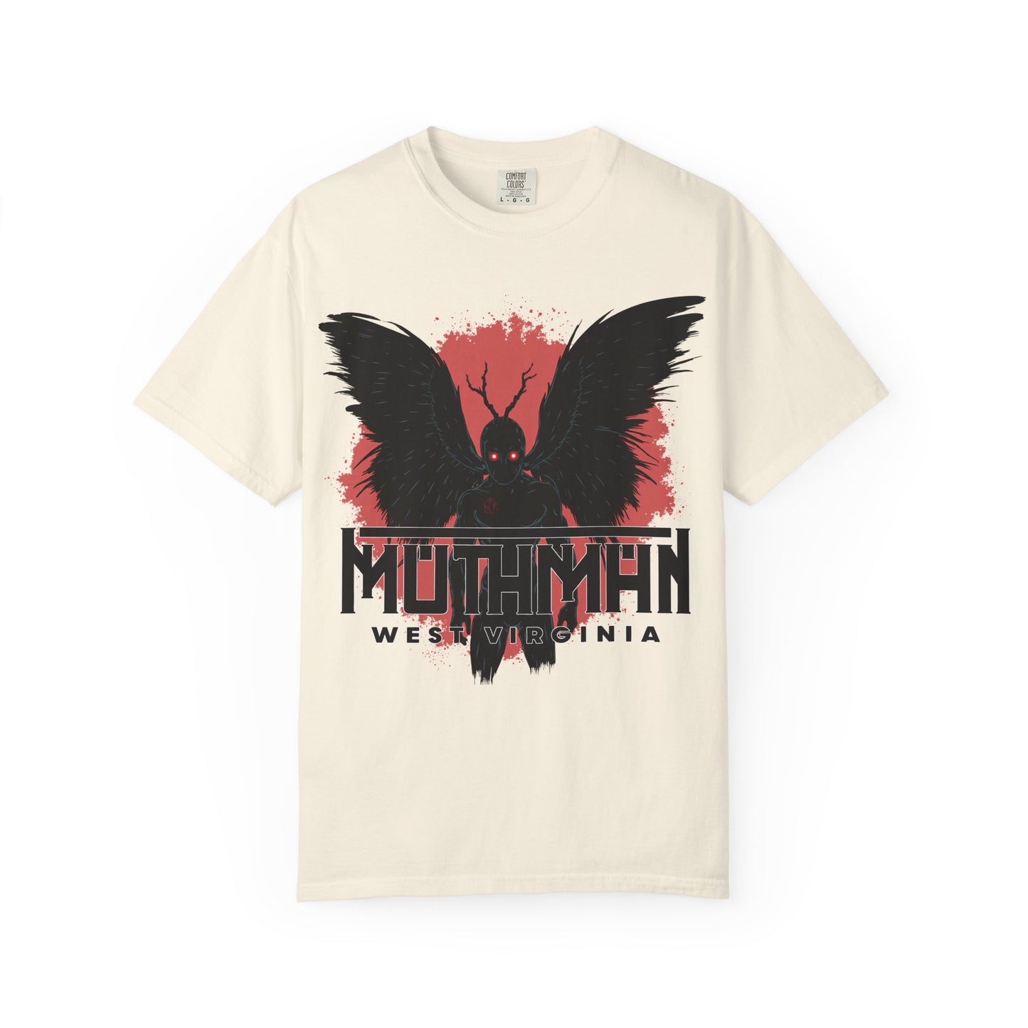 Unisex Garment-Dyed T-shirt | Mothman-Ivory-S-Nicodemus Studios