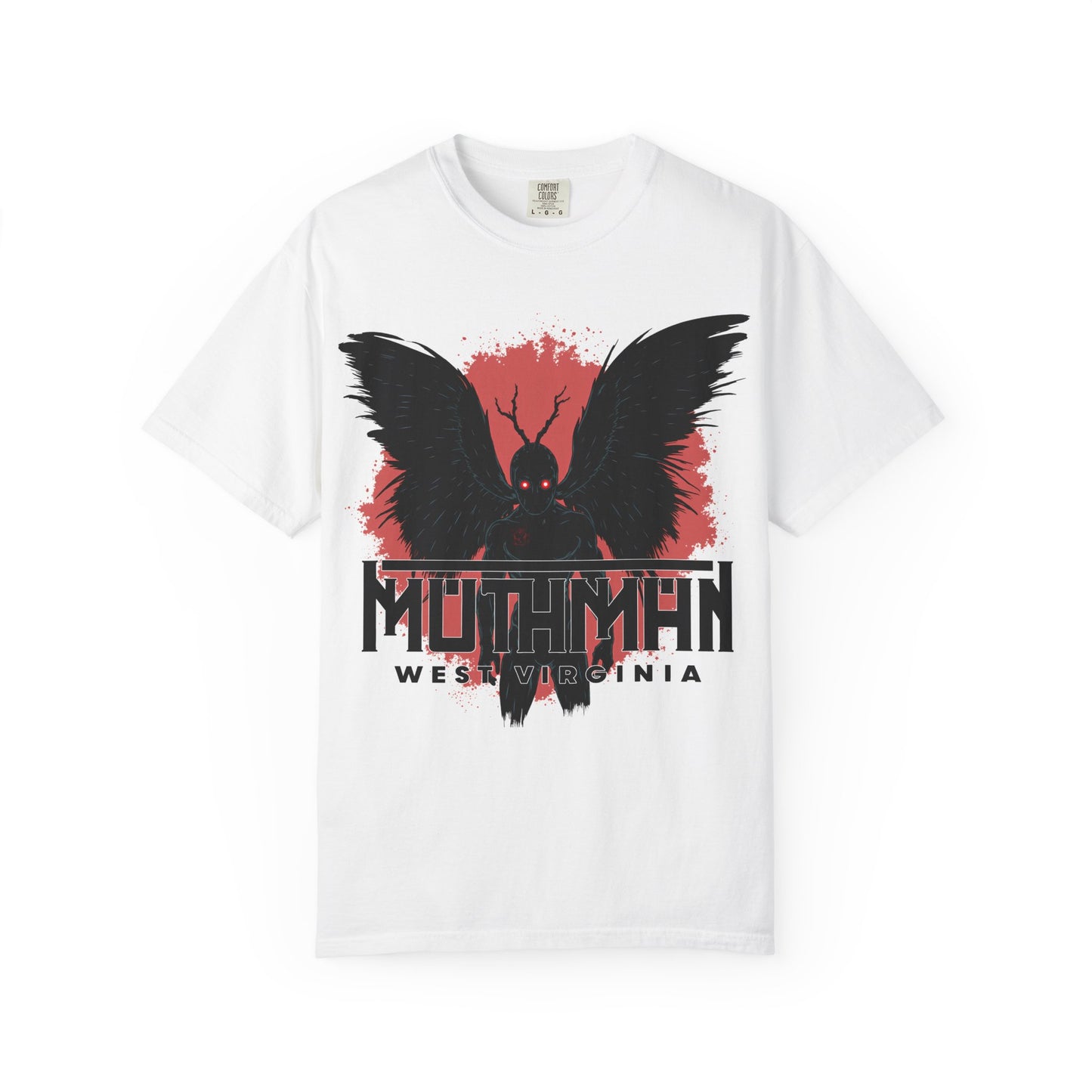 Unisex Garment-Dyed T-shirt | Mothman-White-S-Nicodemus Studios