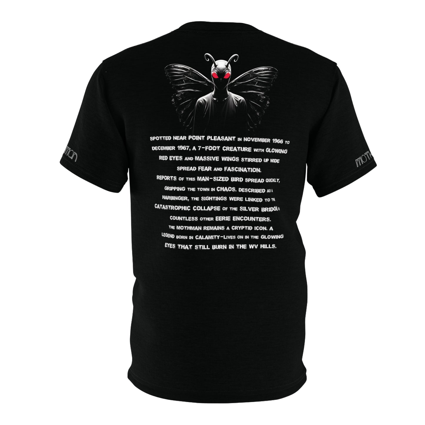 Unisex Graphic Tee Shirt | Mothman Cryptid Legend-Nicodemus Studios