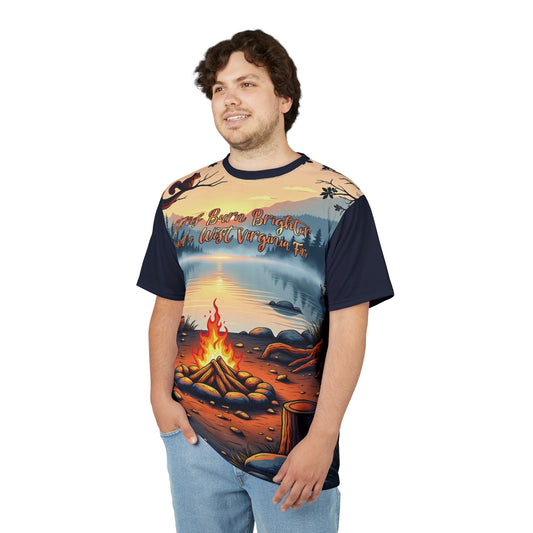 Unisex Graphic Tee Shirt | "Stories Burn Brighter Around a West Virginia Fire" by Nicodemus Studios-Nicodemus Studios