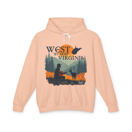 Unisex Lightweight Hooded Sweatshirt | "West By God Virginia" by Nicodemus Studios-Nicodemus Studios