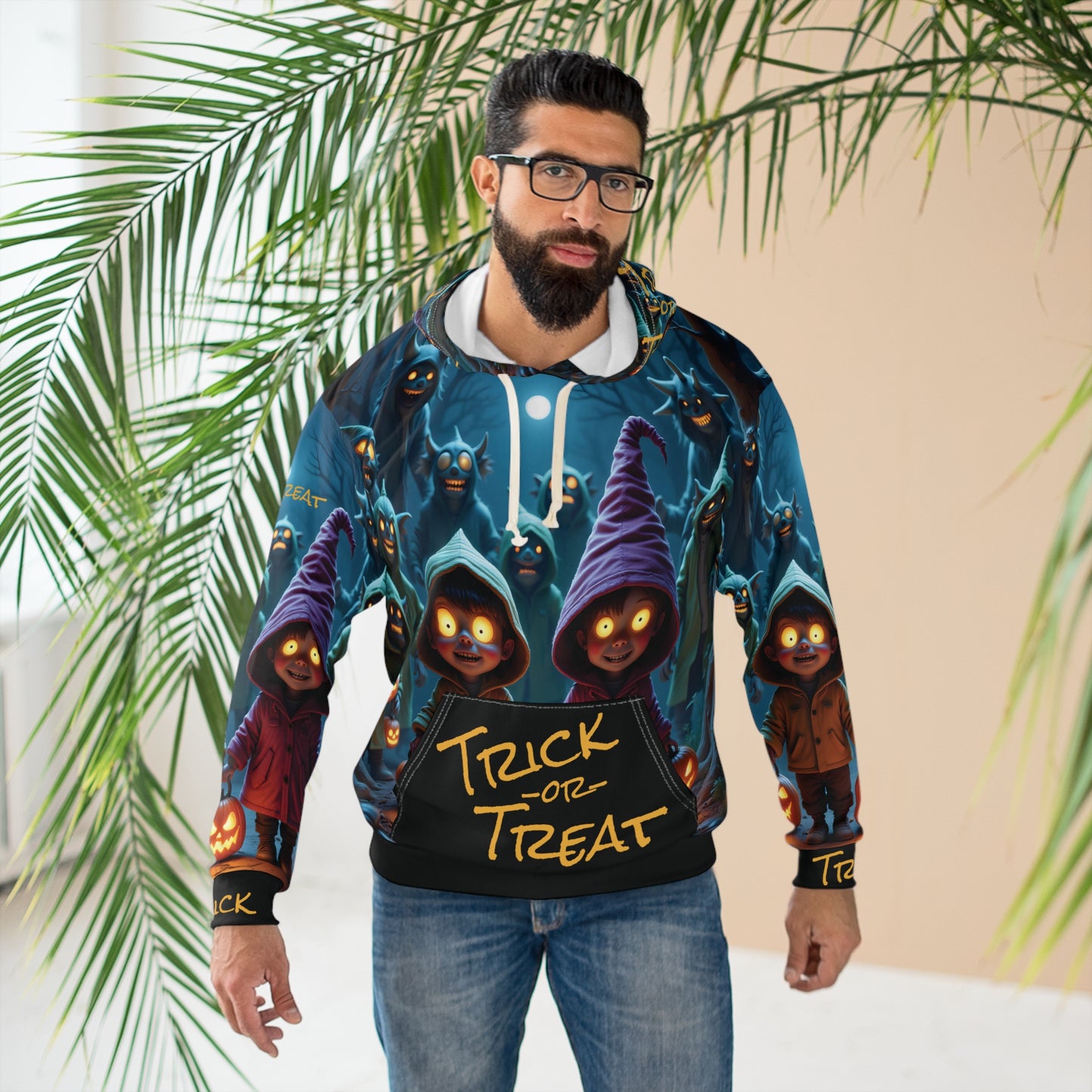 Unisex Pullover Hoodie | Ghostly Trick or Treat-Nicodemus Studios