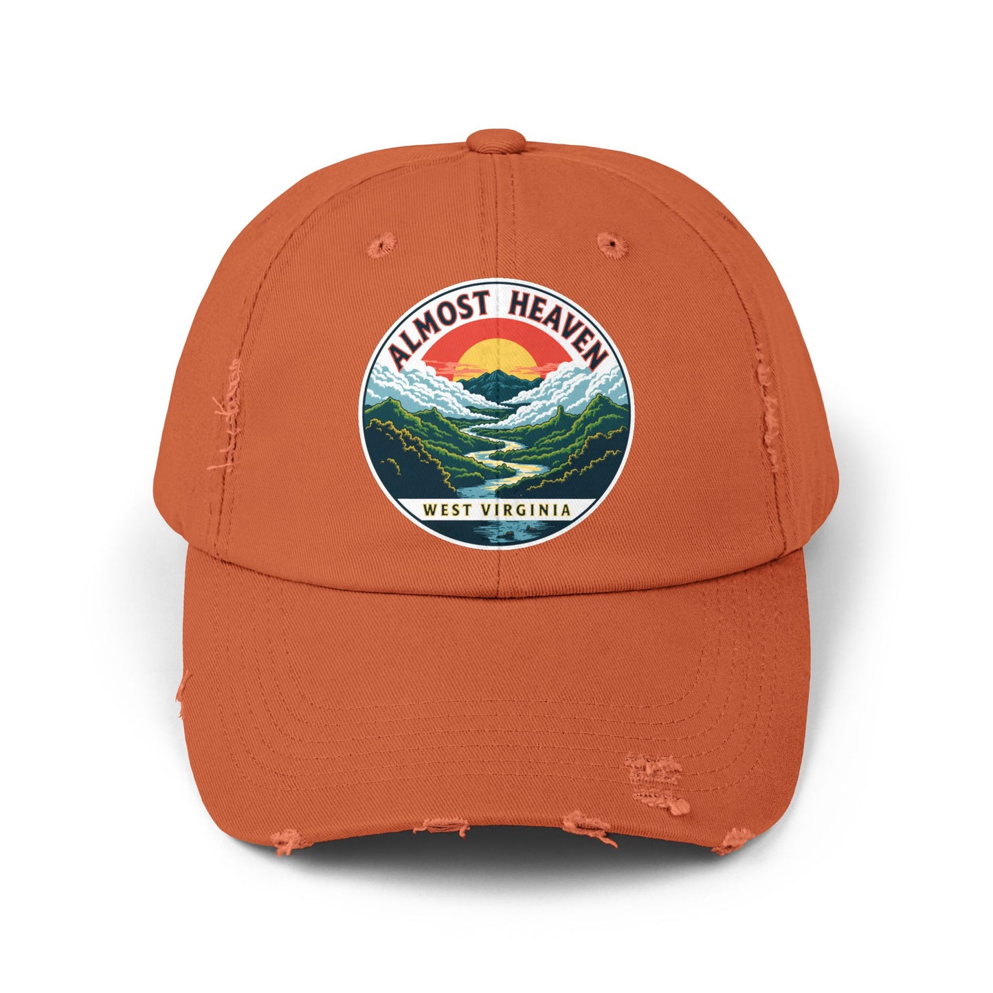 Vintage Dad Style Hat | "Almost Heaven West Virginia"-Burnt Orange-One size-Nicodemus Studios