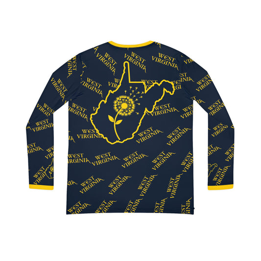 West Virginia Dandelion Design Long Sleeve V-neck Shirt for Women-Nicodemus Studios