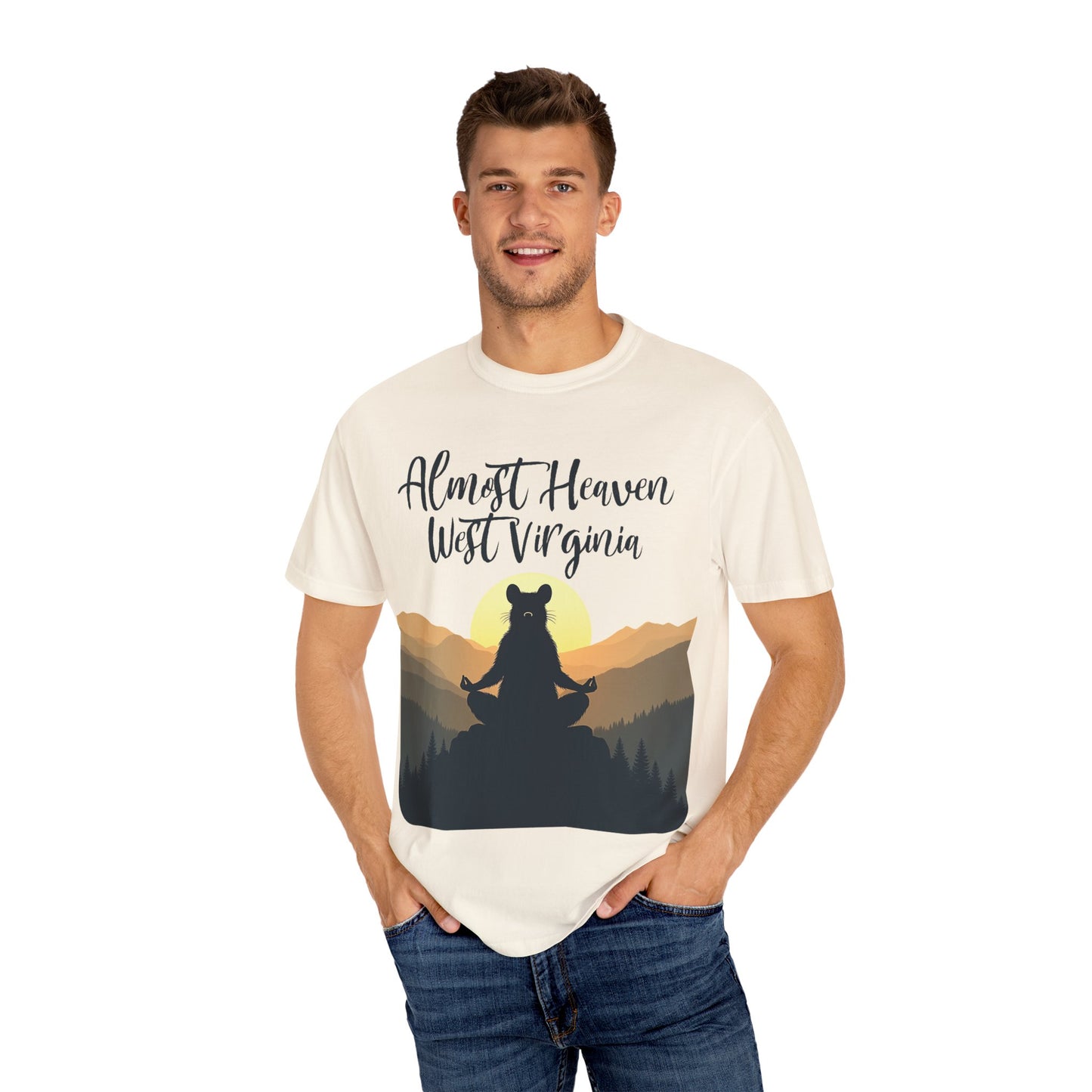 West Virginia "Lotus Racoon 2" Garment-Dyed T-Shirt