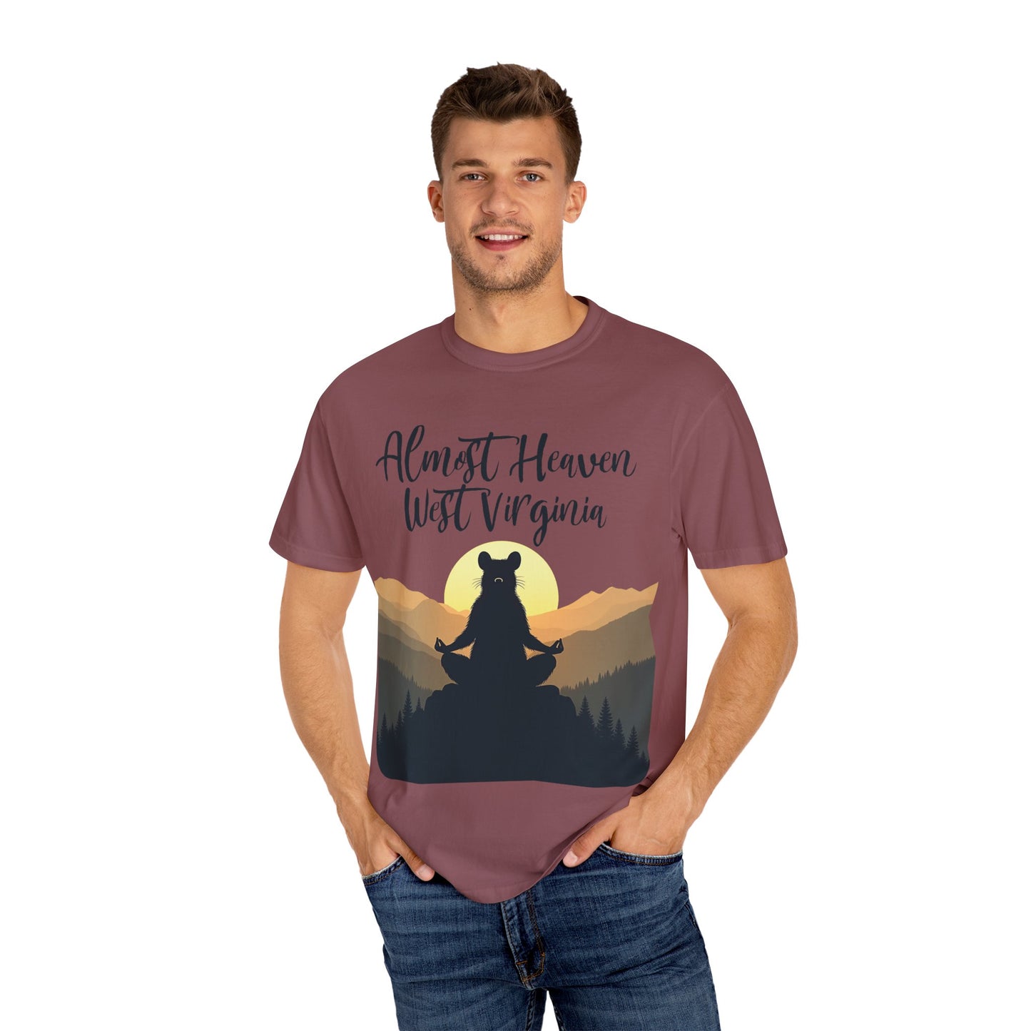 West Virginia "Lotus Racoon 2" Garment-Dyed T-Shirt