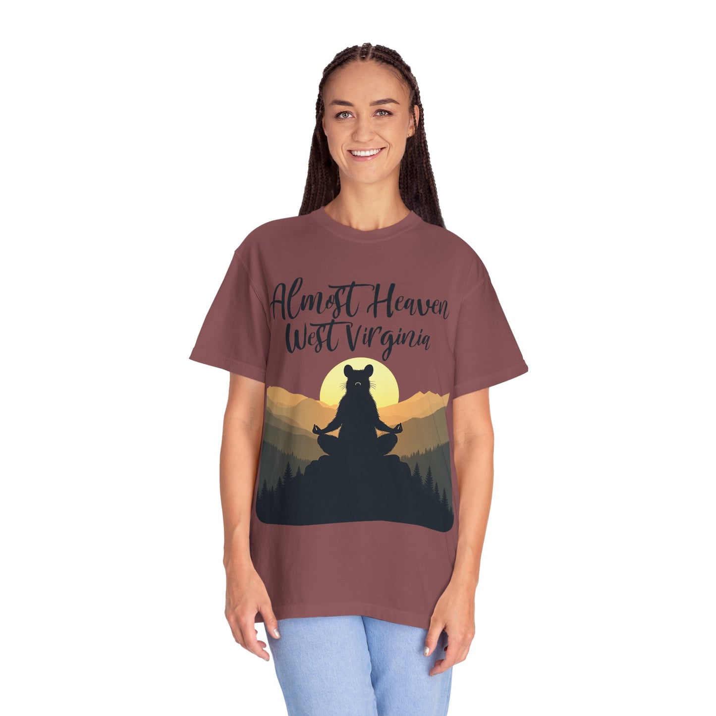 West Virginia "Lotus Racoon 2" Garment-Dyed T-Shirt