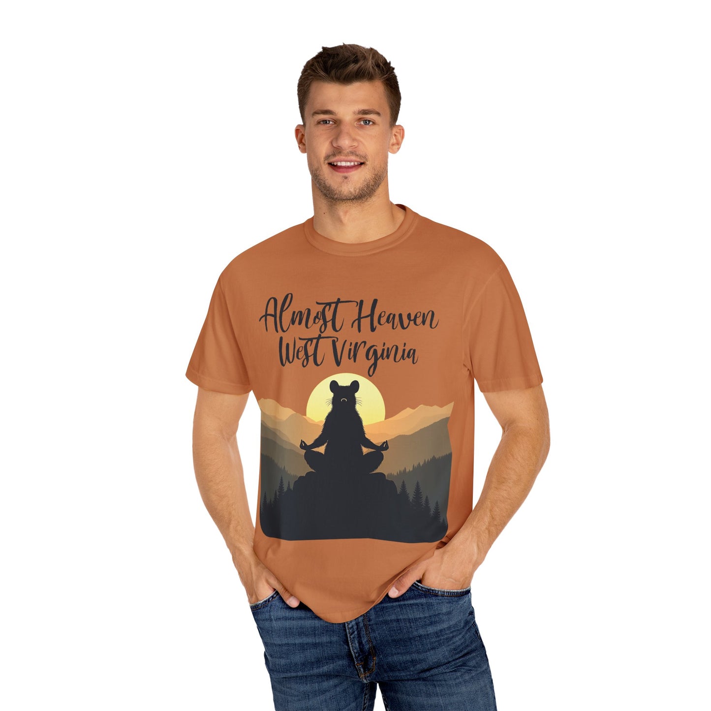 West Virginia "Lotus Racoon 2" Garment-Dyed T-Shirt