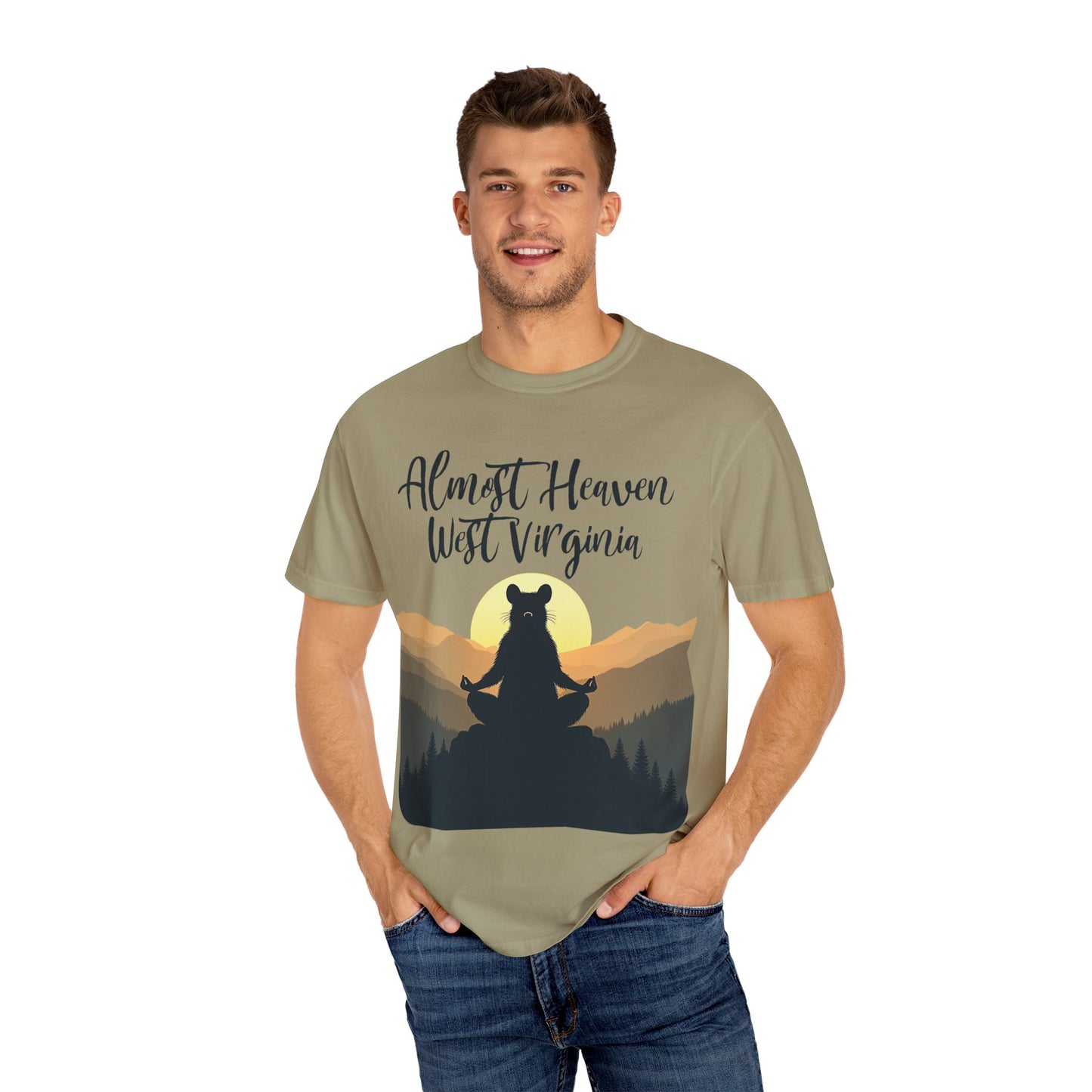 West Virginia "Lotus Racoon 2" Garment-Dyed T-Shirt
