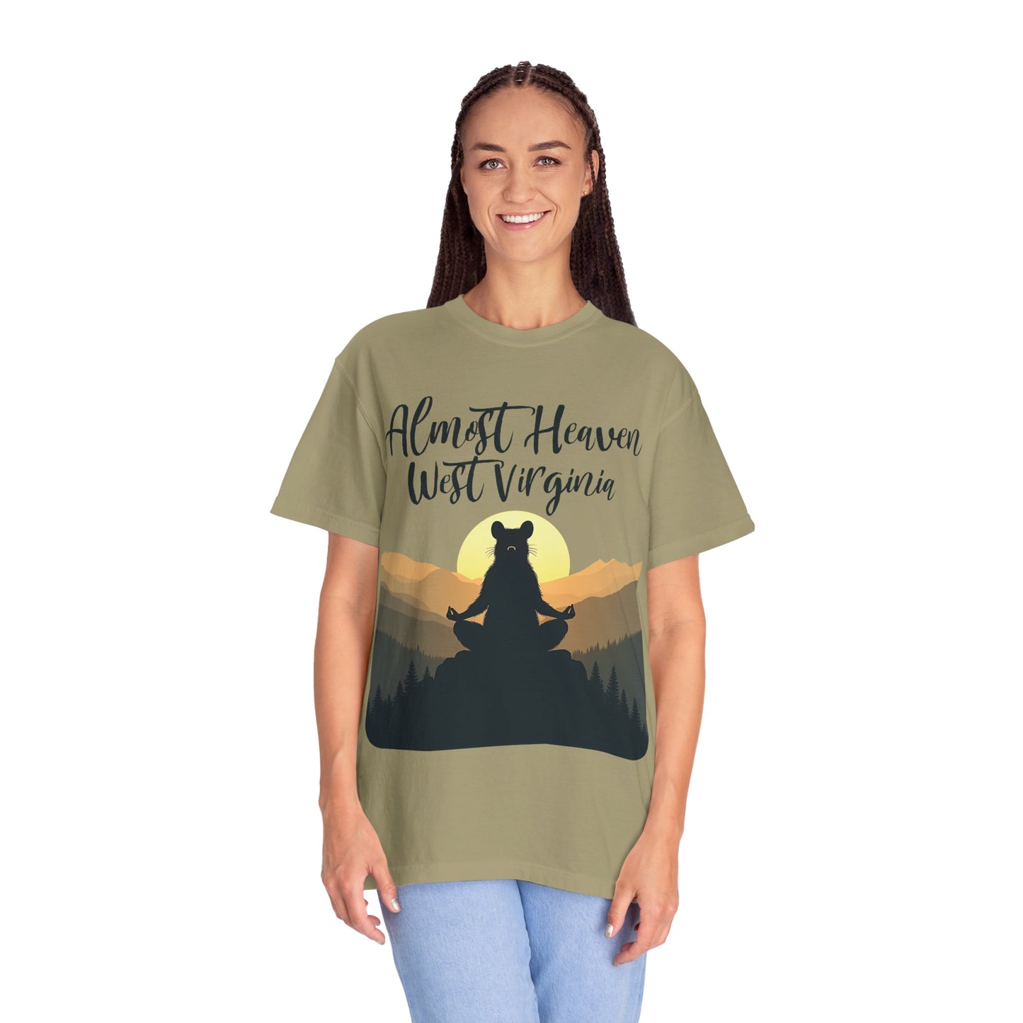 West Virginia "Lotus Racoon 2" Garment-Dyed T-Shirt