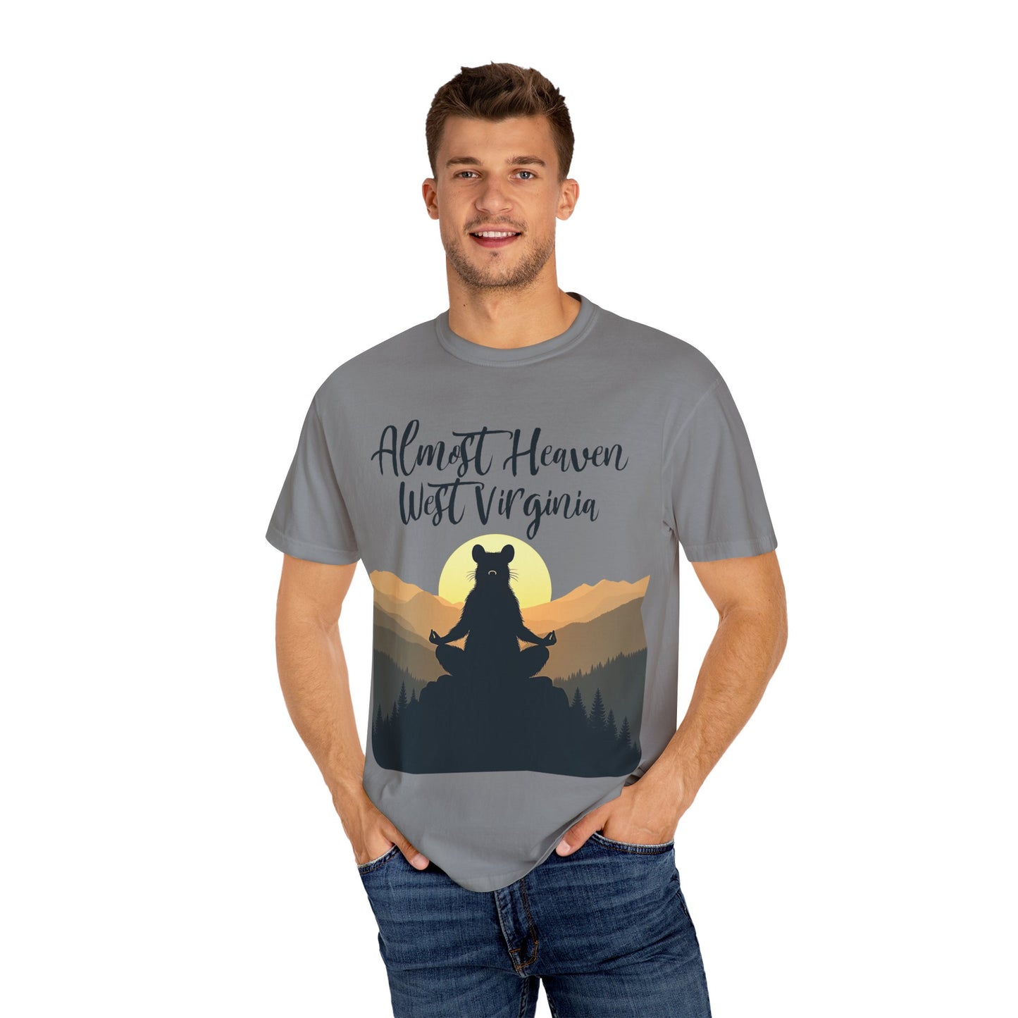 West Virginia "Lotus Racoon 2" Garment-Dyed T-Shirt