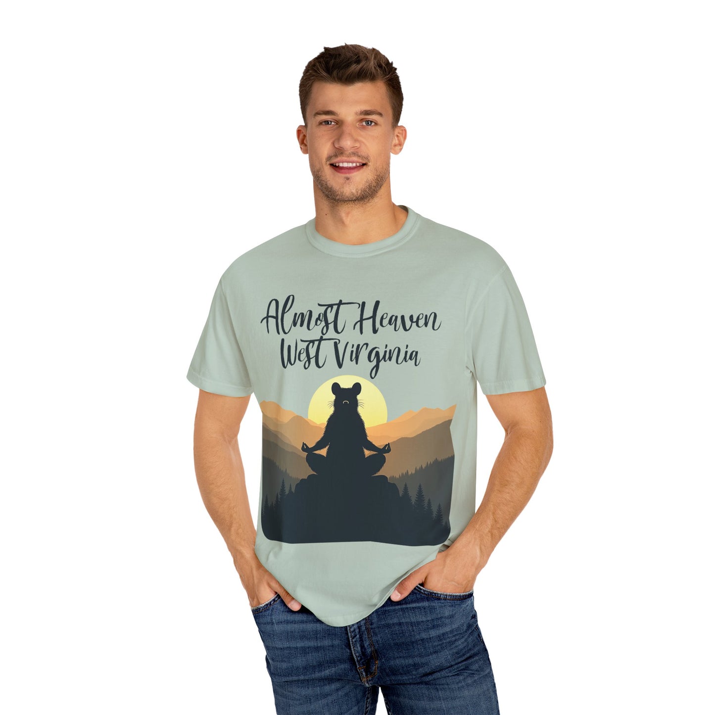 West Virginia "Lotus Racoon 2" Garment-Dyed T-Shirt