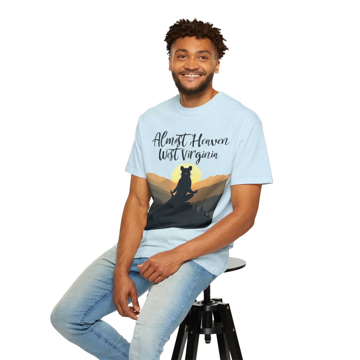 West Virginia "Lotus Racoon 2" Garment-Dyed T-Shirt