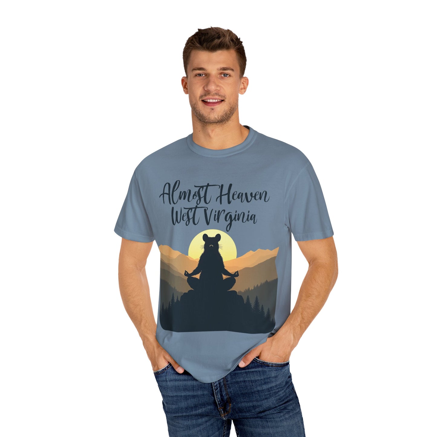 West Virginia "Lotus Racoon 2" Garment-Dyed T-Shirt