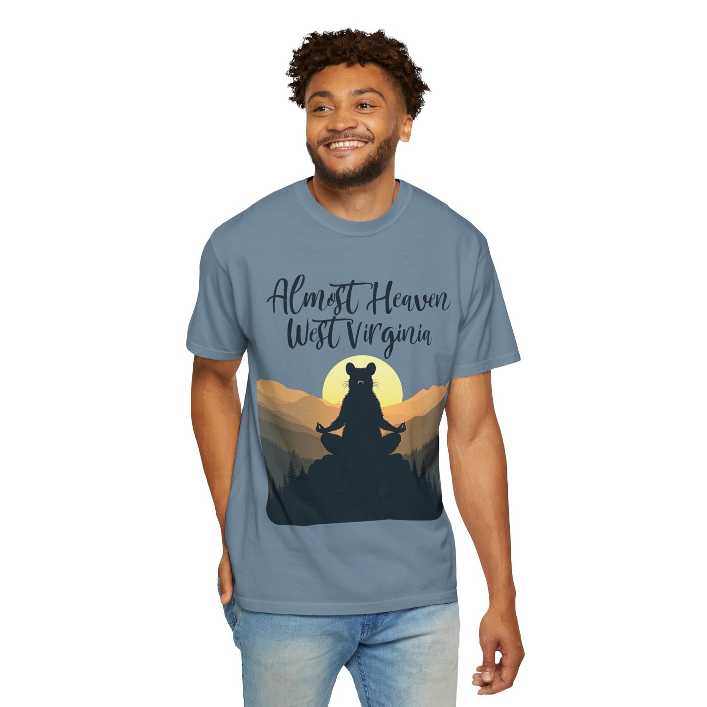 West Virginia "Lotus Racoon 2" Garment-Dyed T-Shirt