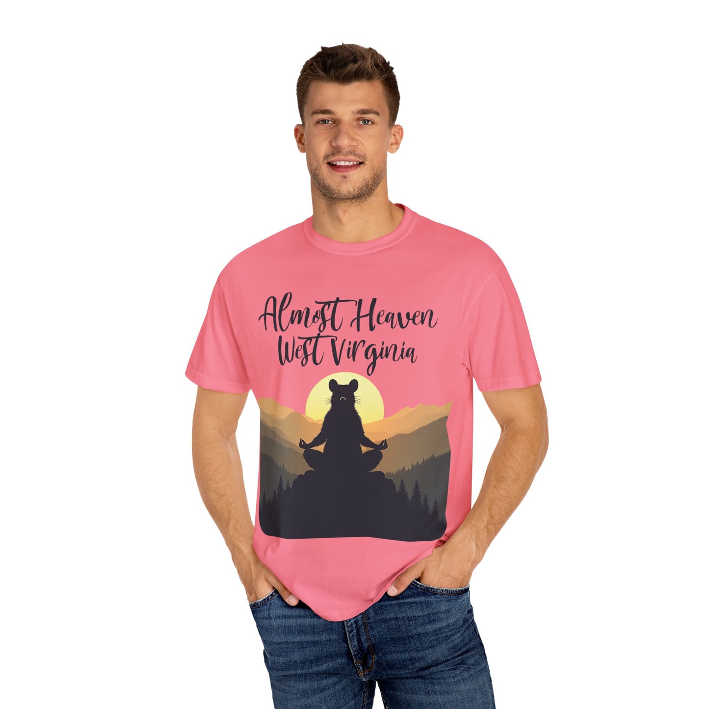 West Virginia "Lotus Racoon 2" Garment-Dyed T-Shirt