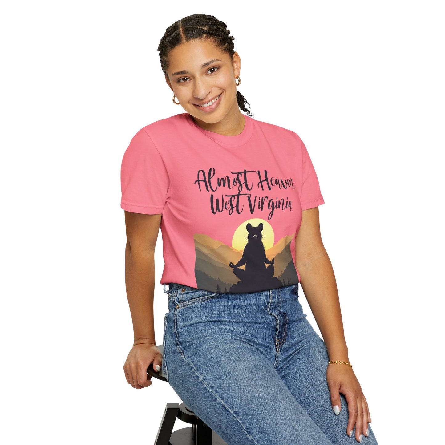 West Virginia "Lotus Racoon 2" Garment-Dyed T-Shirt