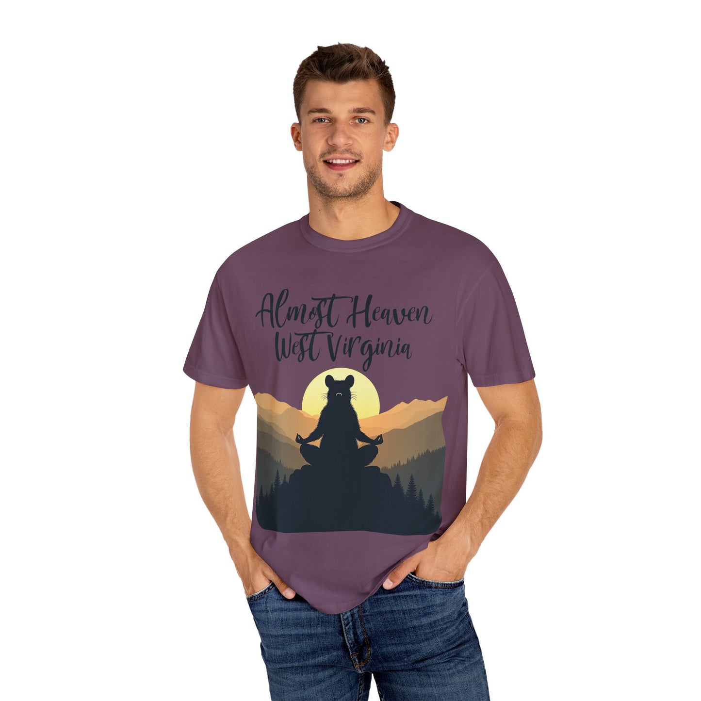 West Virginia "Lotus Racoon 2" Garment-Dyed T-Shirt