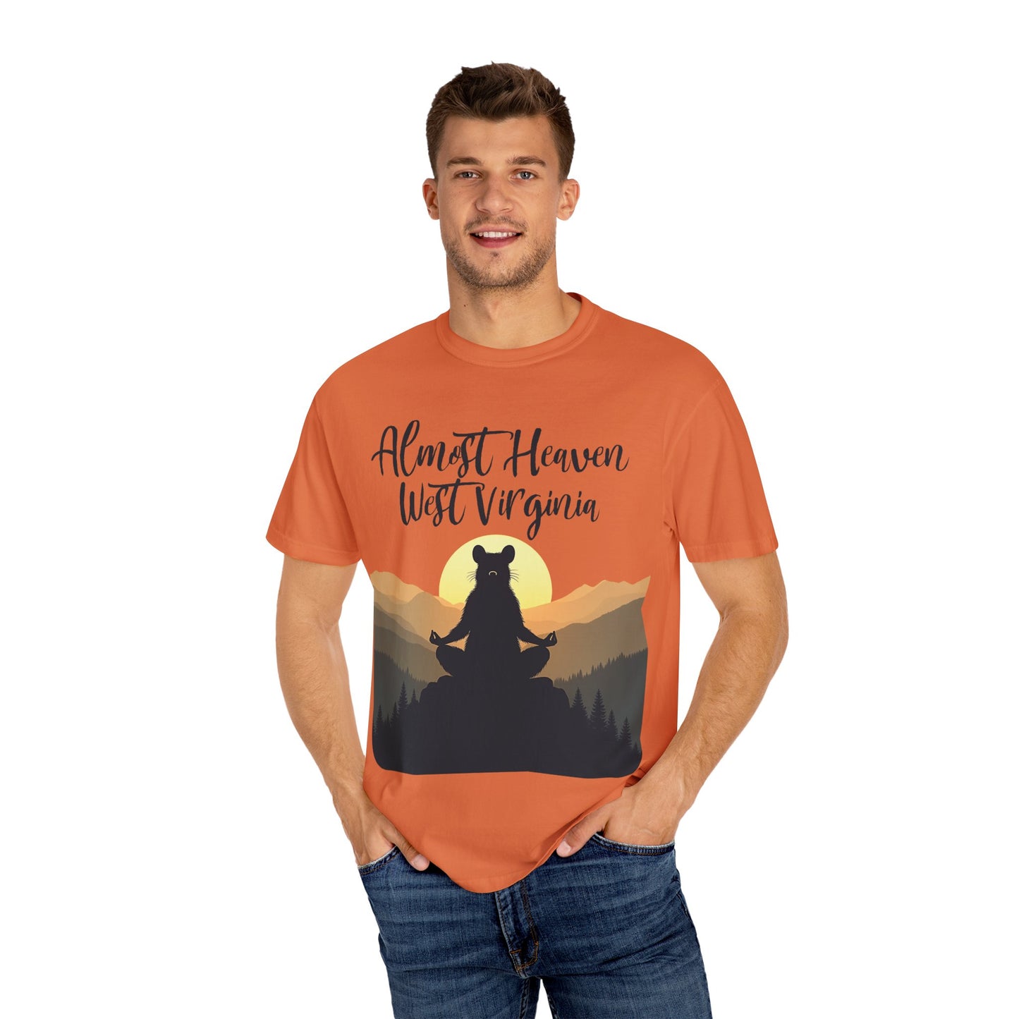 West Virginia "Lotus Racoon 2" Garment-Dyed T-Shirt