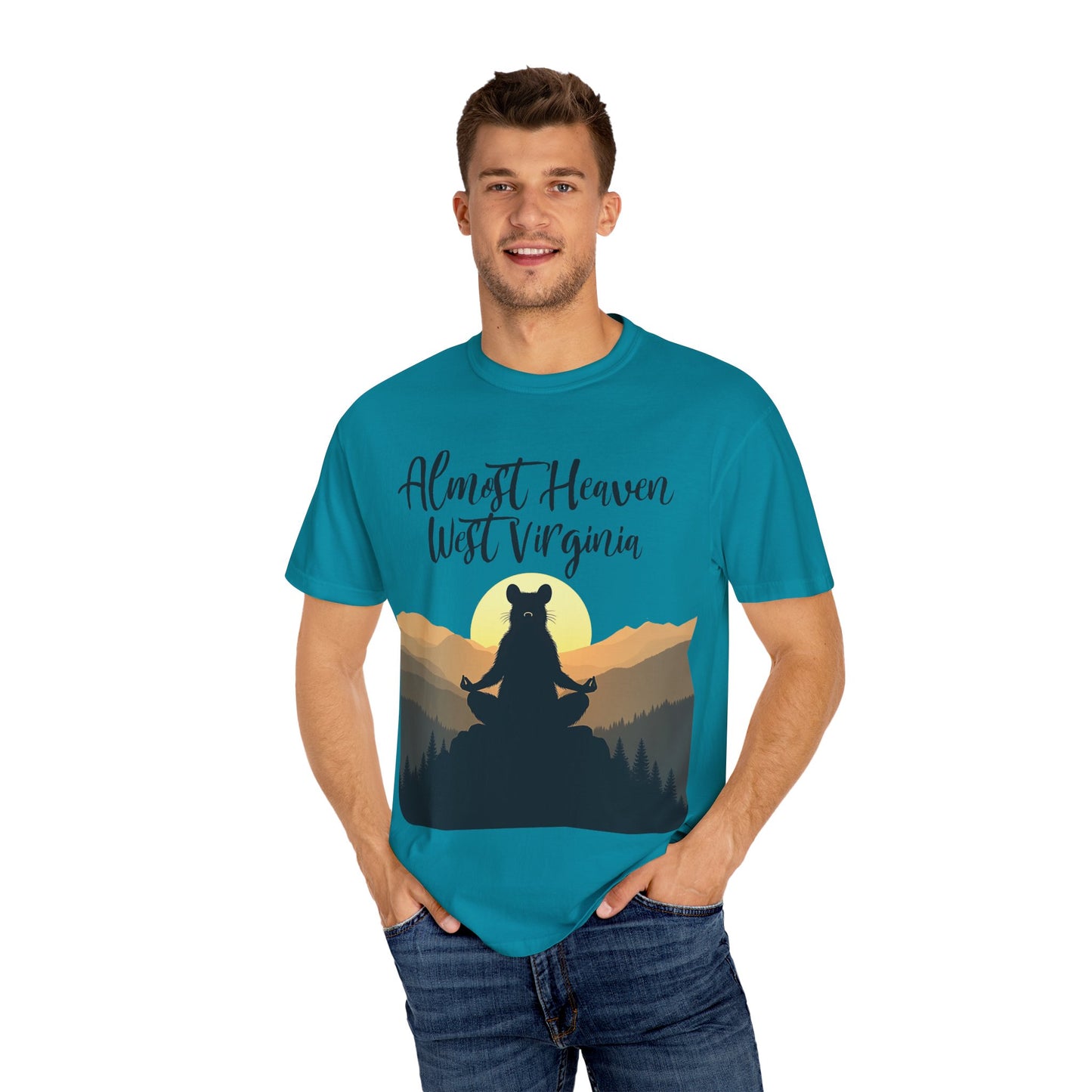 West Virginia "Lotus Racoon 2" Garment-Dyed T-Shirt