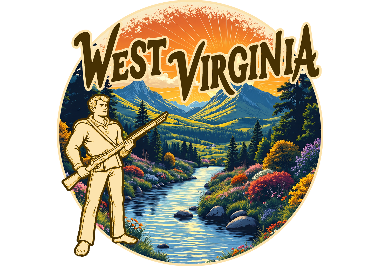 Women's Racerback Tank | West Virginia Vintage Mountaineer-Nicodemus Studios